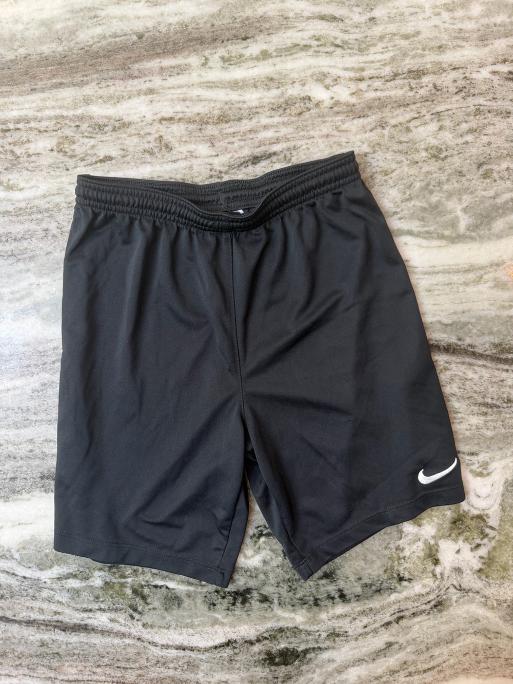 Nike Black Boys' Athletic Shorts with White Swoosh
Large